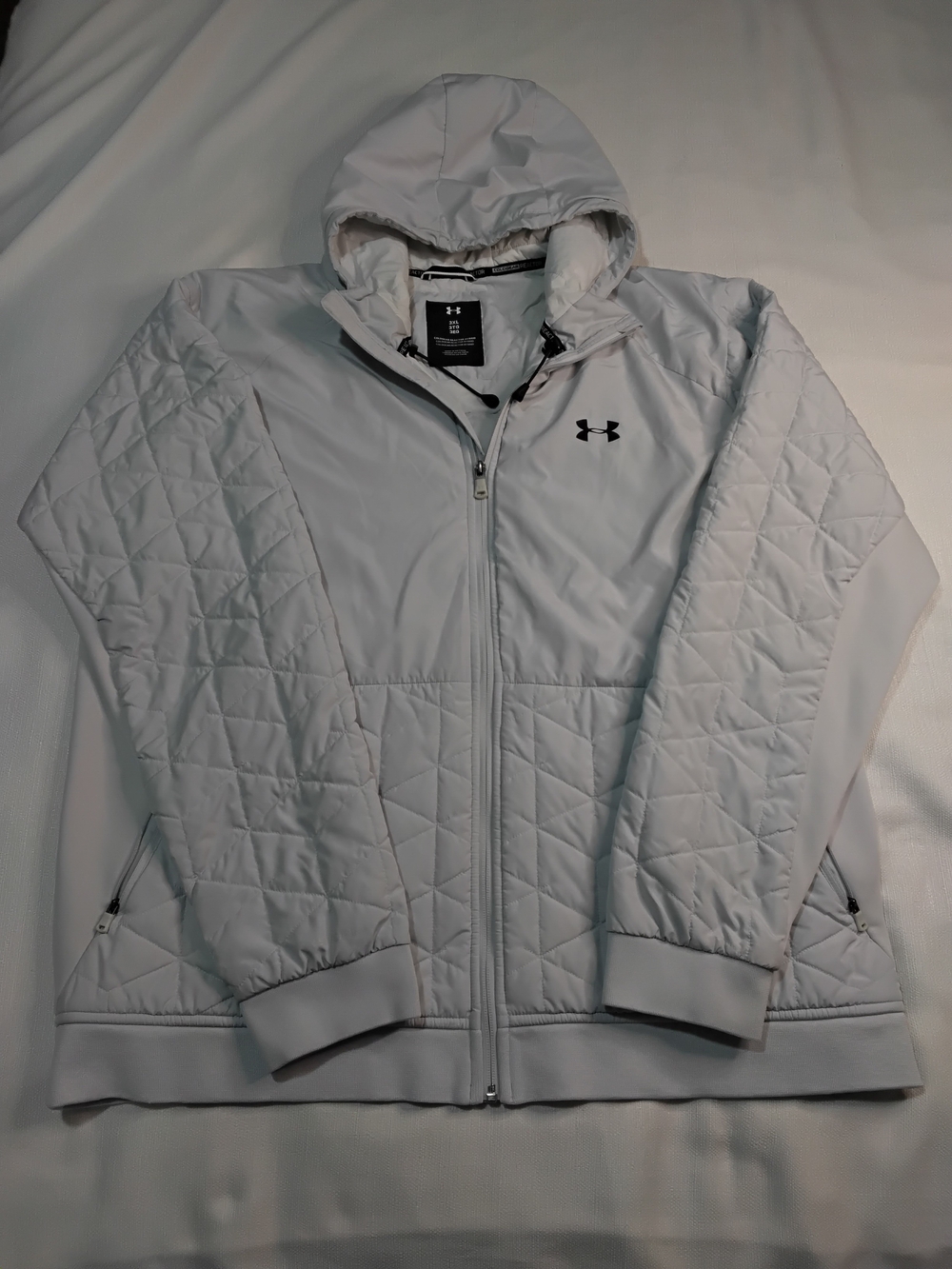 Under Armour Gray Quilted Hooded Performance Jacket Mens Sz 3XL.